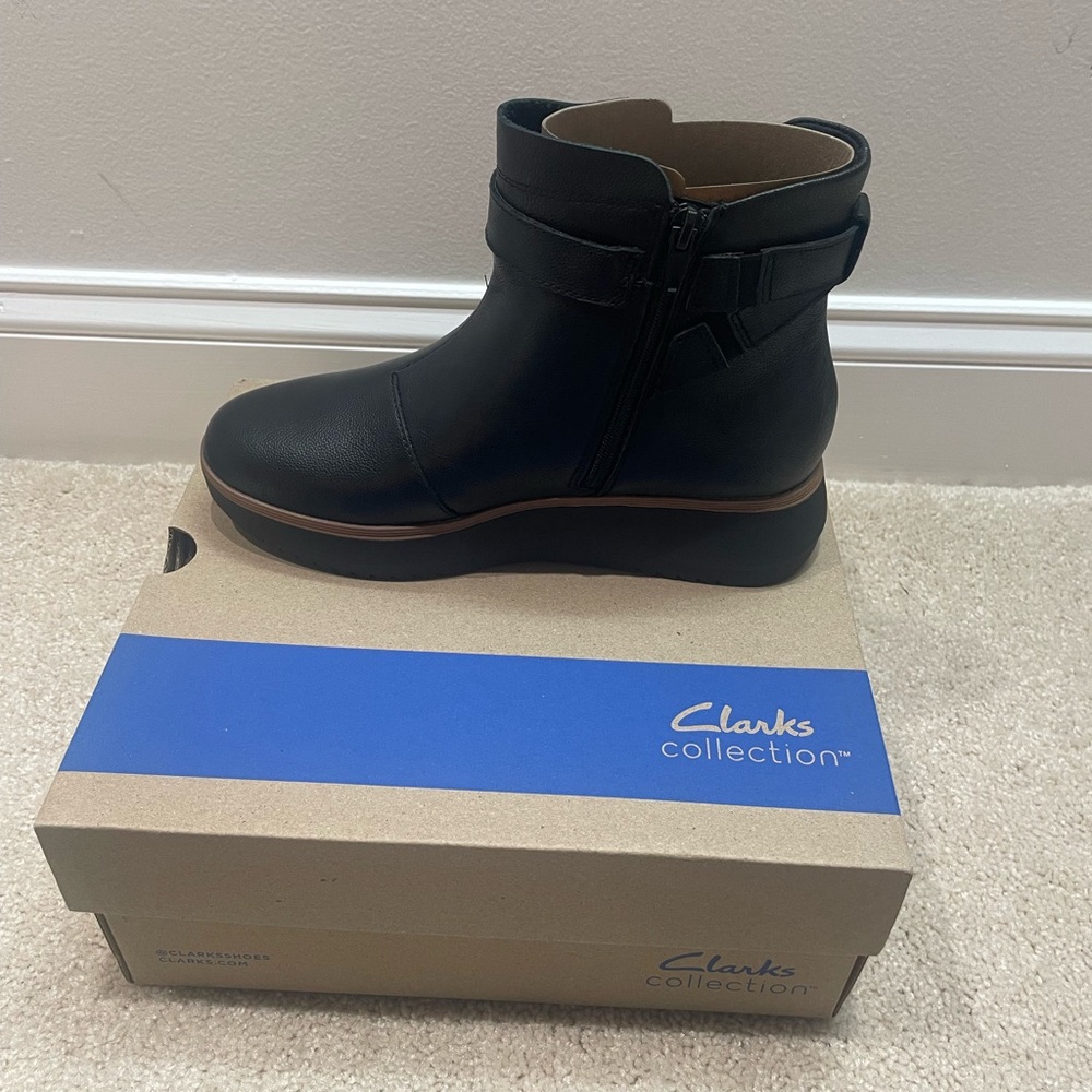 Clarks Black Ankle Boots for Women